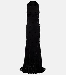 david koma tulle scarf mini dress DAVID KOMA Printed asymmetric tulle mini dress