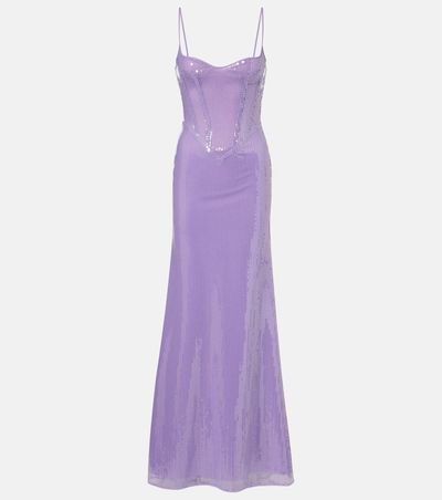 David Koma David Koma Sequined corset gown