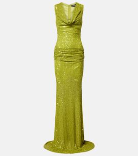 David Koma David Koma Sequined draped gown