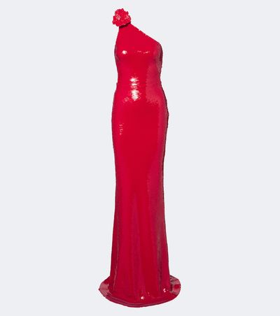 David Koma David Koma Sequined one-shoulder gown