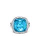 David Yurman Albion Ring in Sterling Silver with Blue Topaz and Diamonds, 15mm - 4