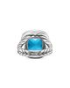 David Yurman Albion Ring in Sterling Silver with Blue Topaz and Diamonds, 15mm - 6