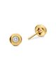 David Yurman Bezel Set Stud Earrings in 18K Yellow Gold with Diamonds, 6.4mm - 2