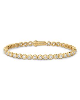 David Yurman Bezel Set Tennis Bracelet in 18K Yellow Gold with Diamonds, 4.7mm