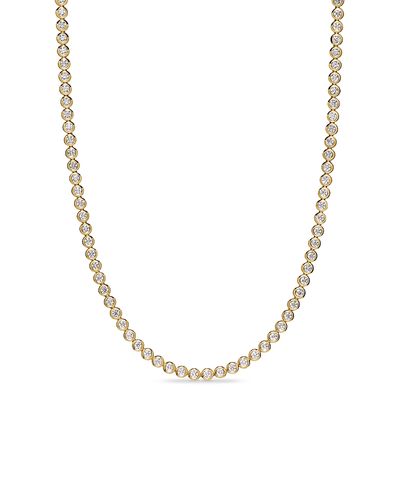 David Yurman Bezel Set Tennis Necklace in 18K Yellow Gold with Diamonds, 4.7mm