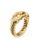 David Yurman Buckle Ring in 18K Yellow Gold with Rubies and Diamonds 10.4mm - 2