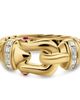 David Yurman Buckle Ring in 18K Yellow Gold with Rubies and Diamonds 10.4mm - 5