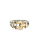 David Yurman Buckle Ring in Sterling Silver with 14K Yellow Gold 10.4mm - 1