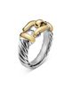 David Yurman Buckle Ring in Sterling Silver with 14K Yellow Gold 10.4mm - 2