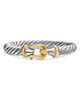 David Yurman Cable Flex Buckle Bracelet in Sterling Silver with 14K Yellow Gold, 9mm - 1