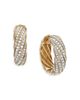 David Yurman David Yurman 18K Yellow Gold Cable Edge Hoop Earrings with Diamonds - 1