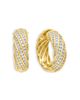 David Yurman David Yurman 18K Yellow Gold Cable Edge Hoop Earrings with Diamonds - 3