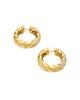 David Yurman David Yurman 18K Yellow Gold Cable Edge Hoop Earrings with Diamonds - 6