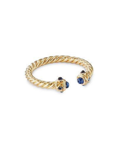 David Yurman David Yurman 18K Yellow Gold Renaissance Blue Sapphire Ring