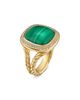 David Yurman David Yurman Albion Ring in 18K Yellow Gold with Malachite and Diamonds, 15mm - 2