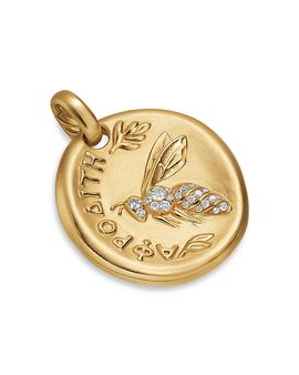 David Yurman David Yurman Aphrodite Medallion Amulet in 18K Yellow Gold with Diamonds, 28.3mm
