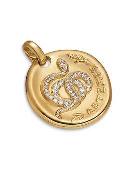 David Yurman David Yurman Artemis Medallion Amulet in 18K Yellow Gold with Diamonds, 28.3mm