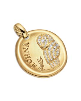 David Yurman David Yurman Athena Medallion Amulet in 18K Yellow Gold with Diamonds, 28.3mm