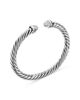 David Yurman David Yurman Cable Flex Bracelet in Sterling Silver with Pave Diamond Domes, 6mm - 2