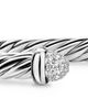 David Yurman David Yurman Cable Flex Bracelet in Sterling Silver with Pave Diamond Domes, 6mm - 5