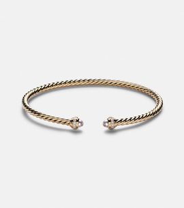 David Yurman David Yurman Cablespira® Flex 18kt gold cuff bracelet with freshwater pearls and diamonds