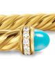 David Yurman David Yurman Cablespira Flex Bracelet in 18K Yellow Gold with Turquoise and Diamonds, 4mm - 5