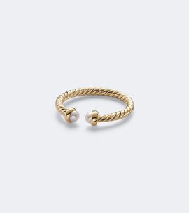 David Yurman David Yurman Cablespira® Flex Micro 18kt gold ring with pearls