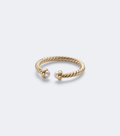 David Yurman David Yurman Cablespira® Flex Micro 18kt gold ring with pearls