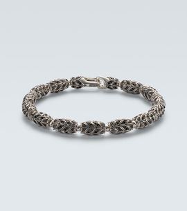 David Yurman David Yurman Chevron sterling silver bracelet with diamonds