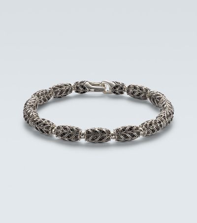 David Yurman David Yurman Chevron sterling silver bracelet with diamonds