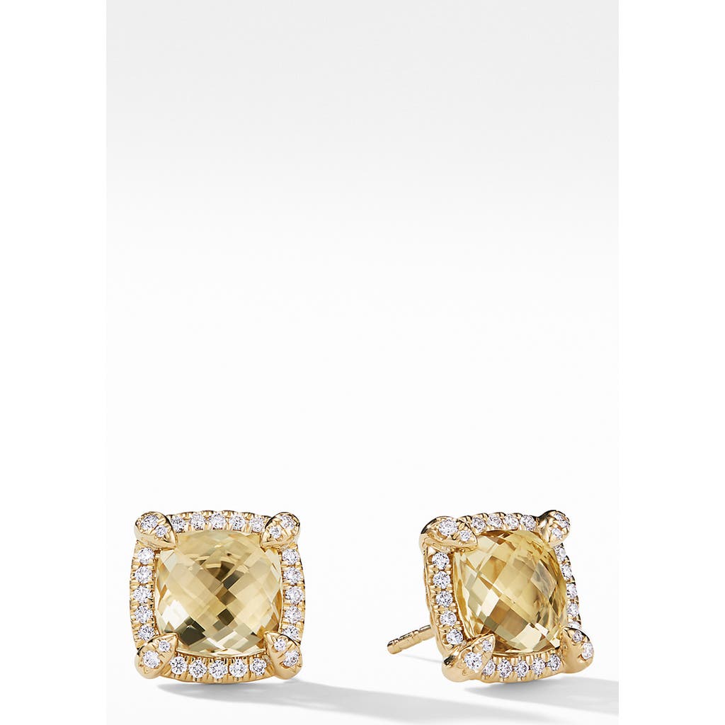 David Yurman David Yurman Châtelaine Pavé Bezel Stud Earrings with Diamonds, 8mm