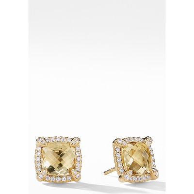 David Yurman David Yurman Châtelaine Pavé Bezel Stud Earrings with Diamonds, 8mm
