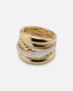 David Yurman David Yurman DY CrossoverÂ® 18kt gold ring with diamonds - 1