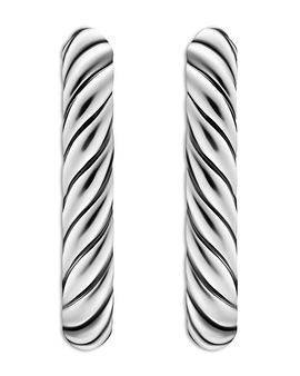 David Yurman David Yurman Dy Madison Cable Hoop Earrings in Sterling Silver, 29.5mm