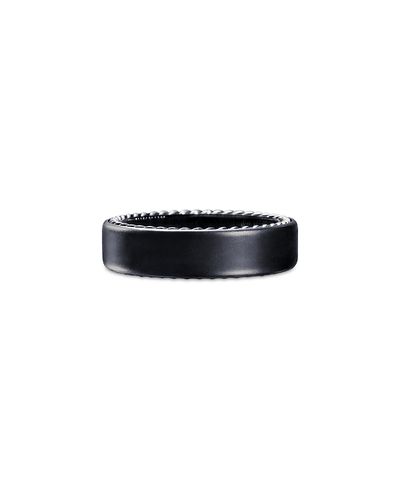 David Yurman David Yurman Men's Streamline Band Ring in Black Titanium, 6mm