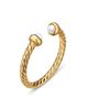 David Yurman David Yurman Micro Cablespira Flex Open Ring in 18K Yellow Gold with Pearls, 2.5mm - 2