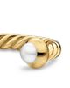 David Yurman David Yurman Micro Cablespira Flex Open Ring in 18K Yellow Gold with Pearls, 2.5mm - 4