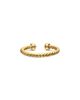 David Yurman David Yurman Micro Cablespira Flex Open Ring in 18K Yellow Gold with Pearls, 2.5mm - 5