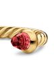 David Yurman David Yurman Micro Cablespira Flex Open Ring in 18K Yellow Gold with Rhodolite Garnets, 2.5mm - 4
