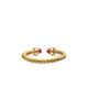 David Yurman David Yurman Micro Cablespira Flex Open Ring in 18K Yellow Gold with Rhodolite Garnets, 2.5mm - 5