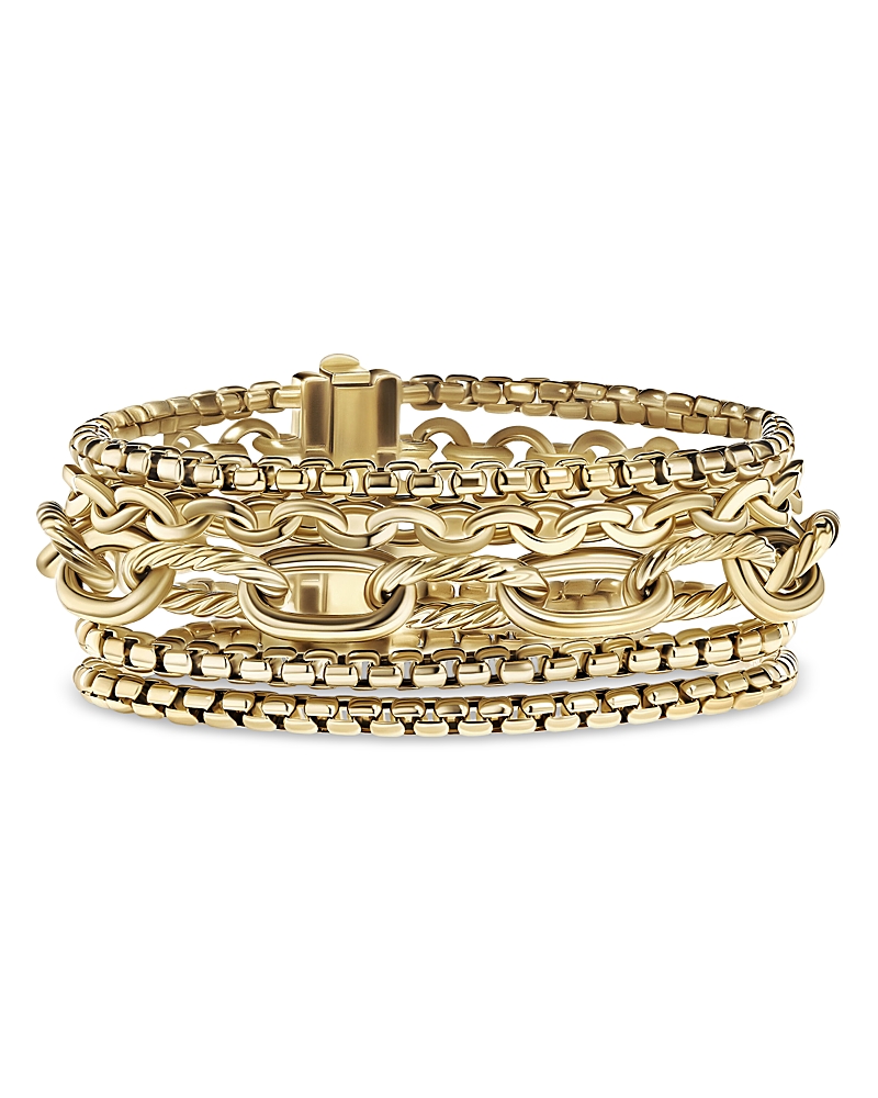 David Yurman Multi Row Chain Bracelet in 18K Yellow Gold, 29mm