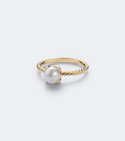 David Yurman David Yurman Pearl Classics 18kt gold ring with freshwater pearl and diamonds