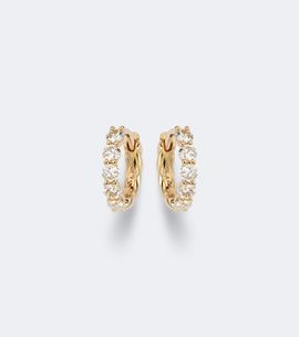 David Yurman David Yurman Petite Pavé 18kt gold hoop earrings with diamonds