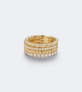 David Yurman David Yurman Petite Pavé 18kt gold ring with diamonds