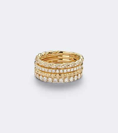 David Yurman David Yurman Petite Pavé 18kt gold ring with diamonds