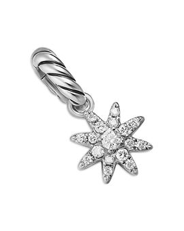 David Yurman David Yurman Petite Starburst Pendant in Sterling Silver with Full Pave Diamonds, 10mm