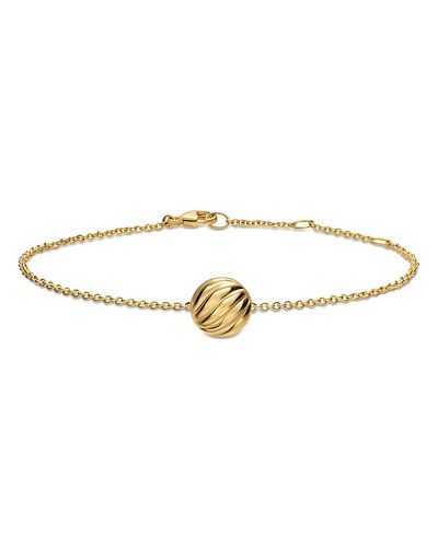 David Yurman David Yurman Sculpted Cable Center Station Chain Bracelet in 18K Yellow Gold, 10mm