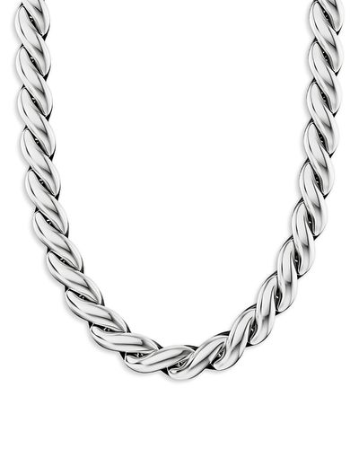 David Yurman David Yurman Sculpted Cable Chain Necklace in Sterling Silver, 10mm