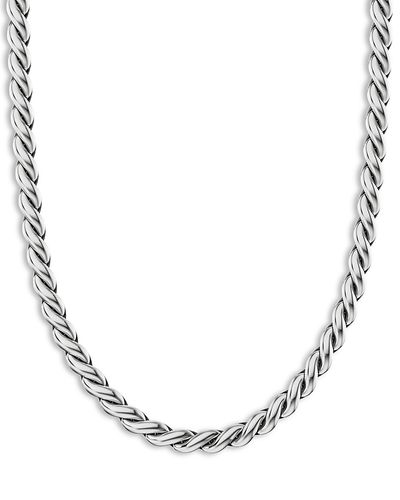 David Yurman David Yurman Sculpted Cable Chain Necklace in Sterling Silver, 5.7mm