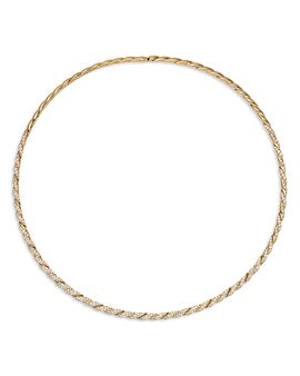 David Yurman David Yurman Sculpted Cable Flex Necklace in 18K Yellow Gold with Diamonds, 3.7mm